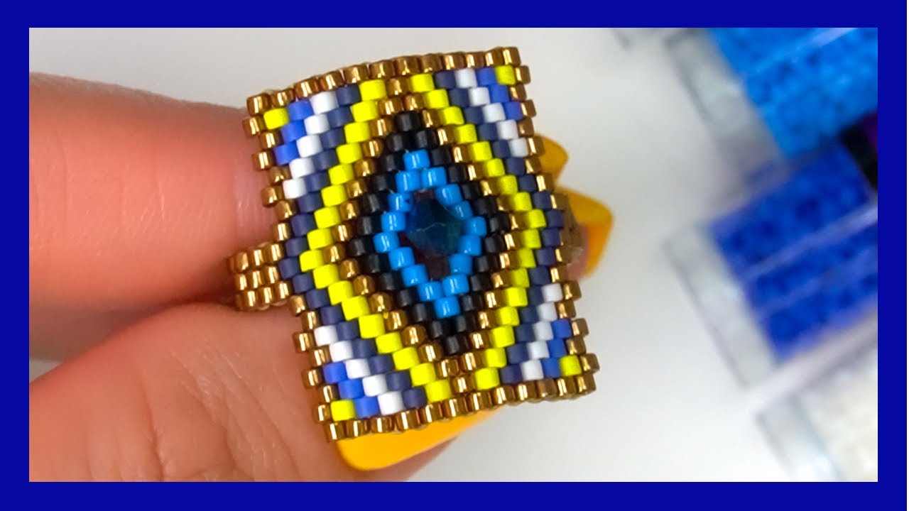 Anillo de miyuki / peyote impar / Rectangulo