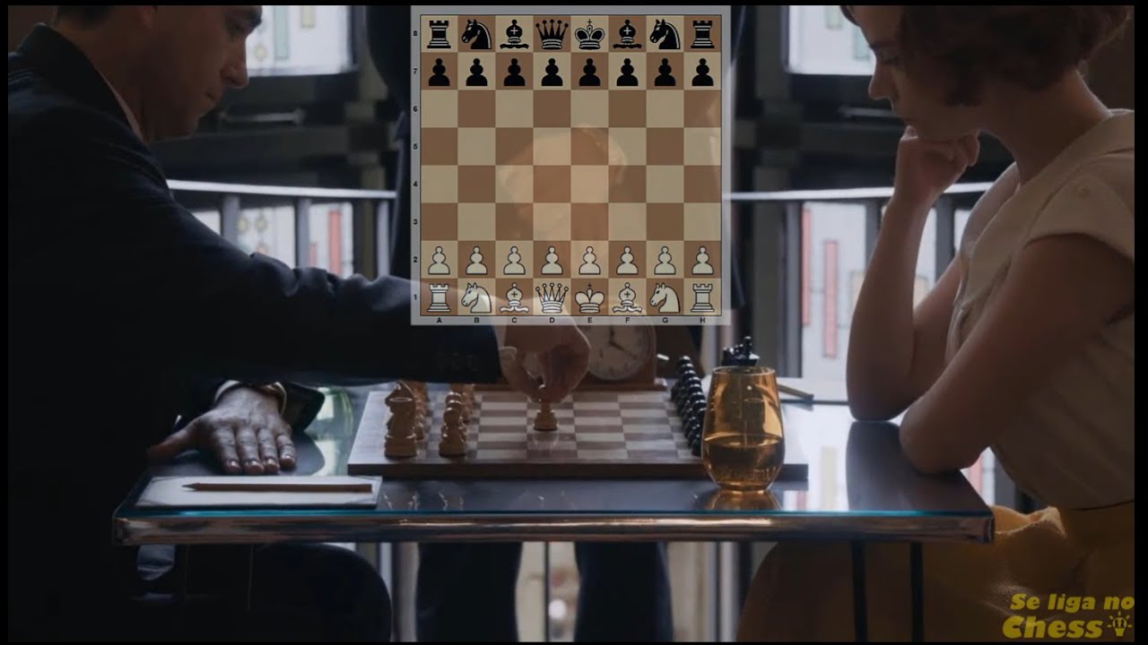 Beth Harmon vs  Borgov - 1ª partida. Da série Gambito da Rainha