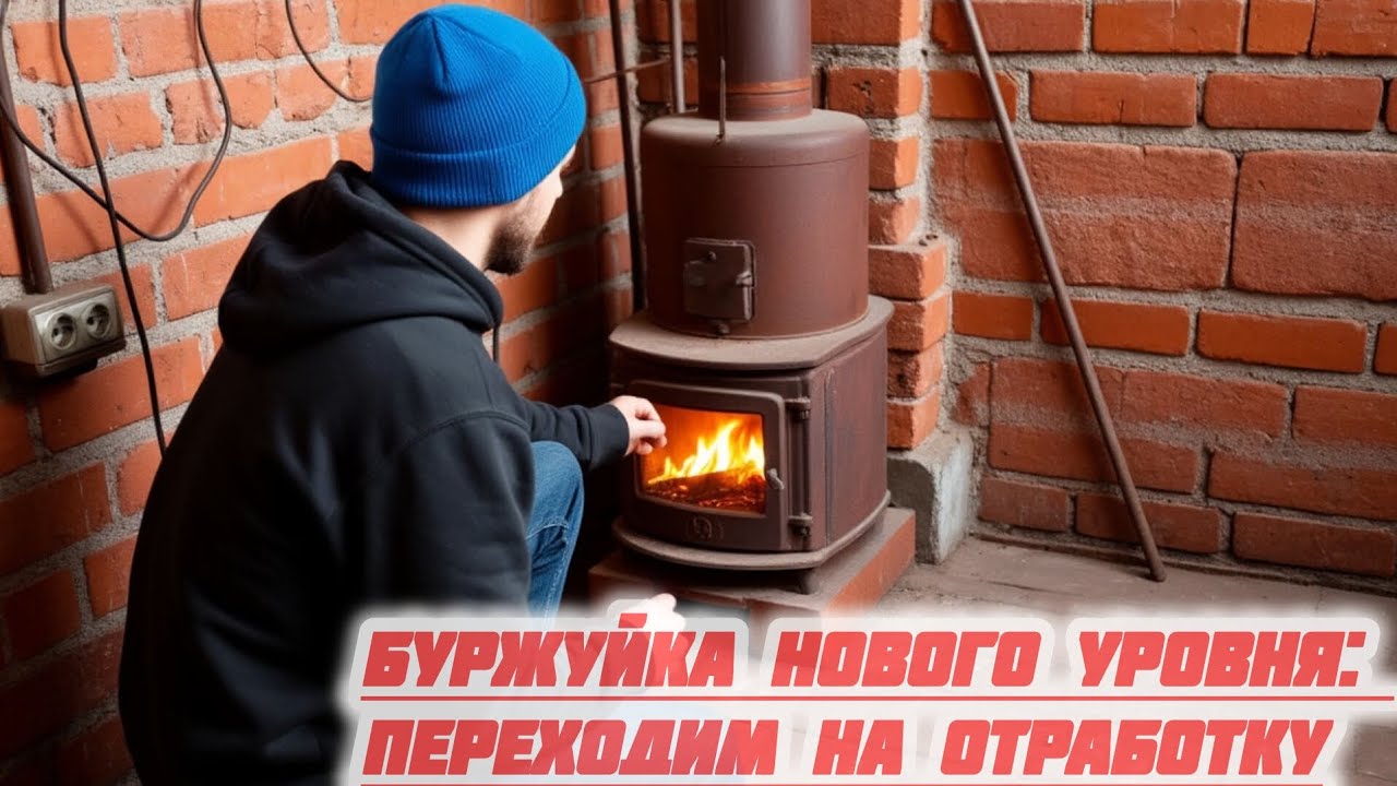 Модернизация буржуйки: установка системы работы на отработке!!!