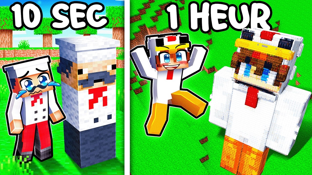 J'ai construis des STATUE GÉANTE en 10 MINUTES vs 1 HEURE sur Minecraft !