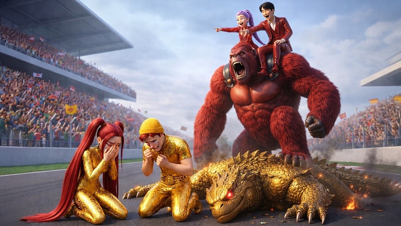 RUMI Gets King-Kong and Godzilla Racing Championship - KPOP Demon Hunters