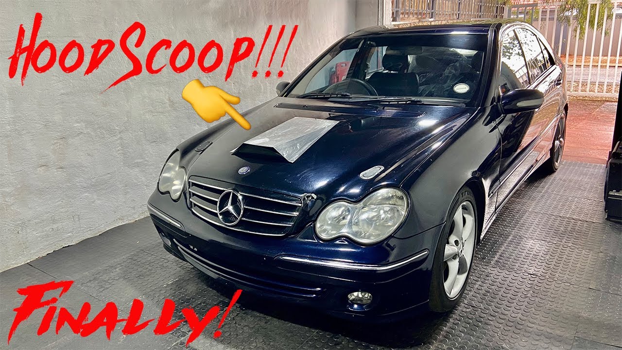 Mercedes W203 M104 Swap Gets Aluminium Hood Scoop + New Workshop Floor Looks AMAZING !
