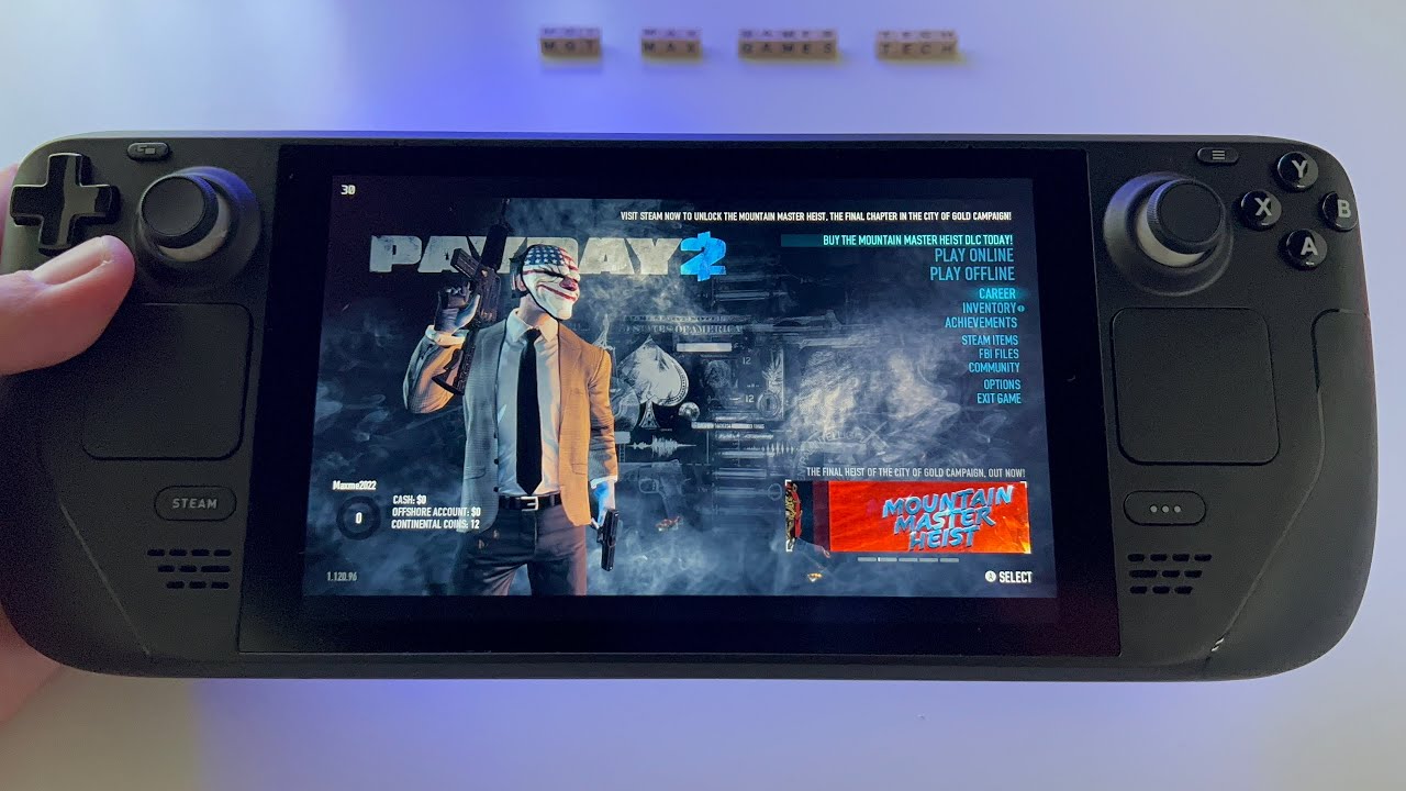 PayDay 2 - Steam Deck (512 GB model) handheld gameplay
