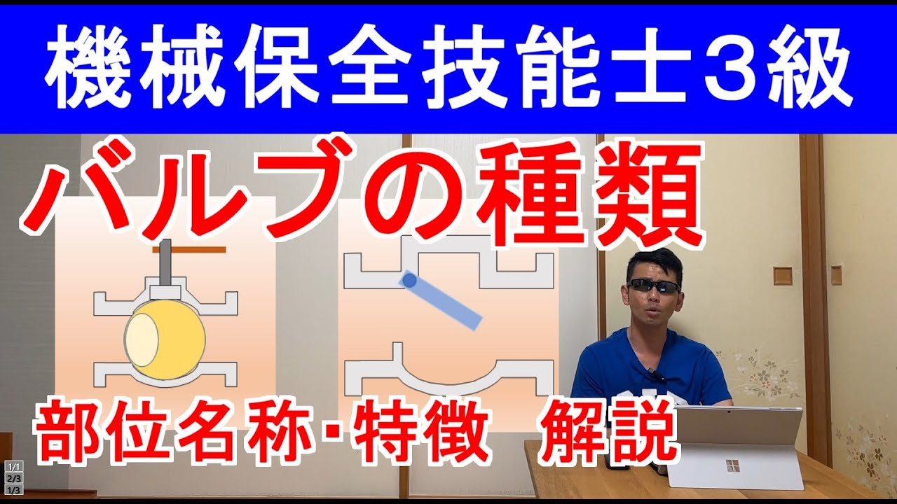 機械保全技能士３級バルブの種類部位名称問題解説