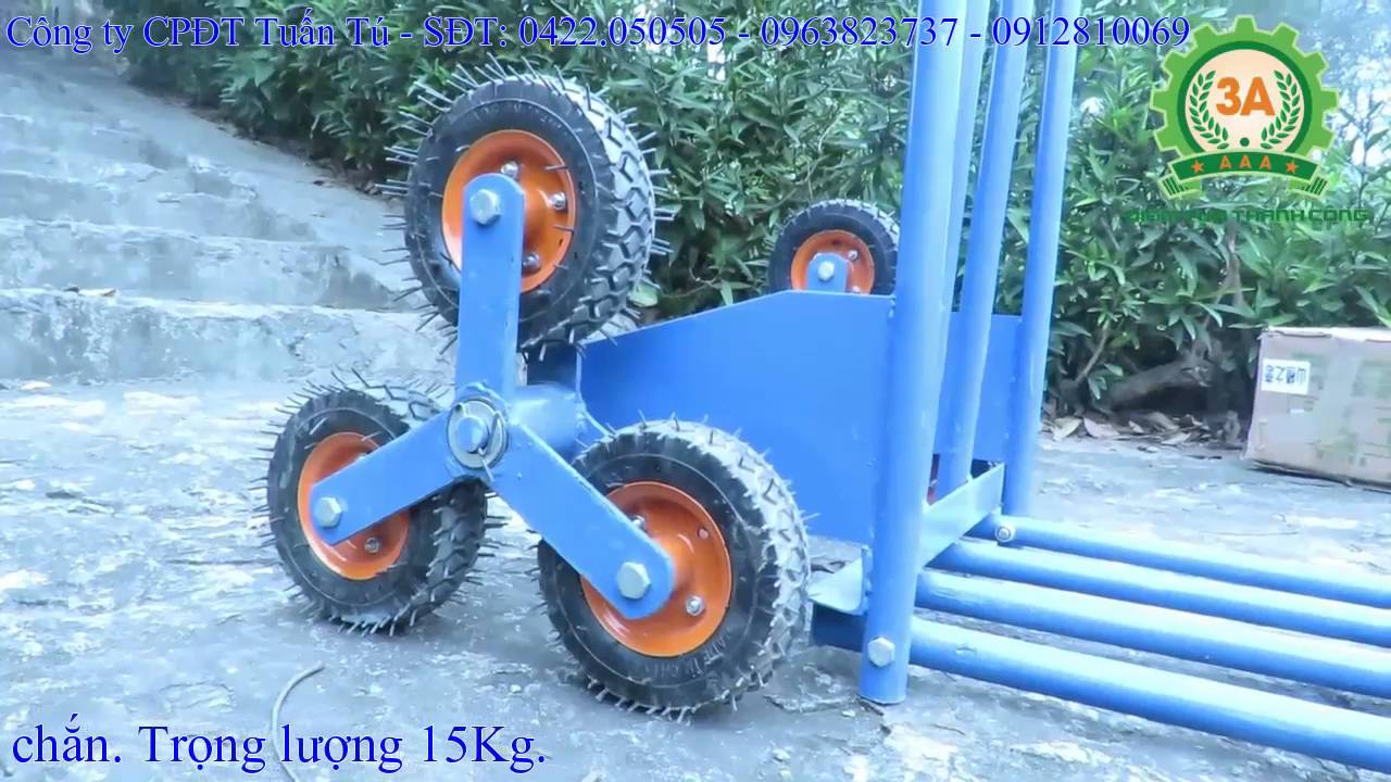Xe đẩy hàng leo cầu thang, xe đẩy hàng leo bậc 3A