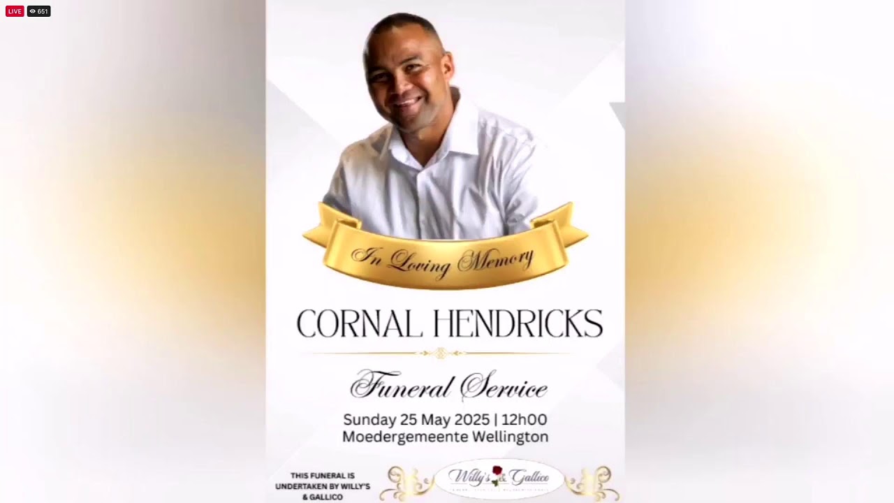 Cornal Hendricks Funeral Service SA Rugby Legend
