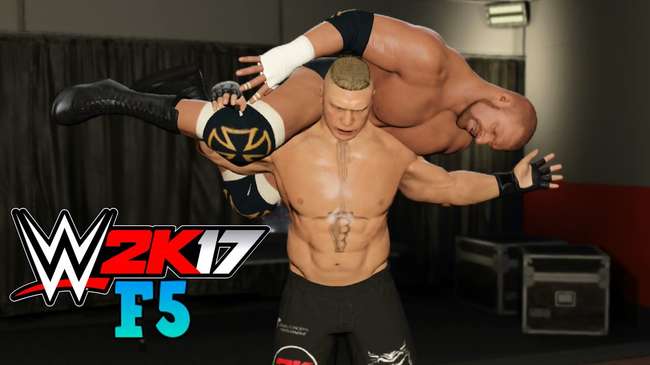 WWE 2K17 - BROCK LESNAR F5 COMPILATION!