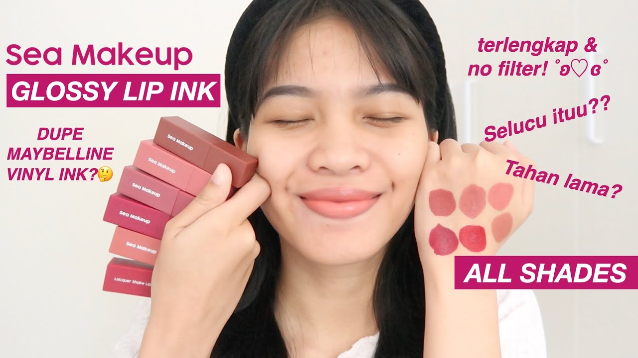 SEA MAKEUP LACQUER SHAKE LIP INK REVIEW SWATCHES Ratu Adellya