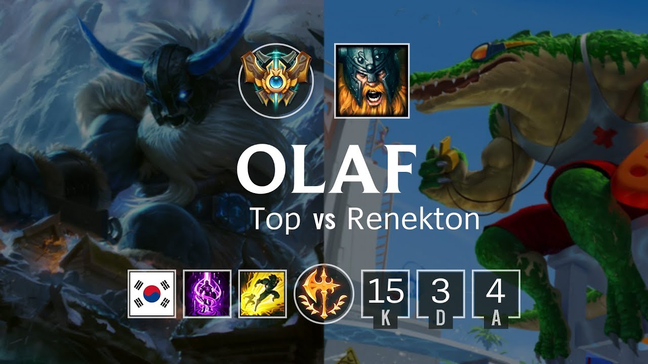 Olaf Top vs Renekton - KR Challenger Patch 8.24