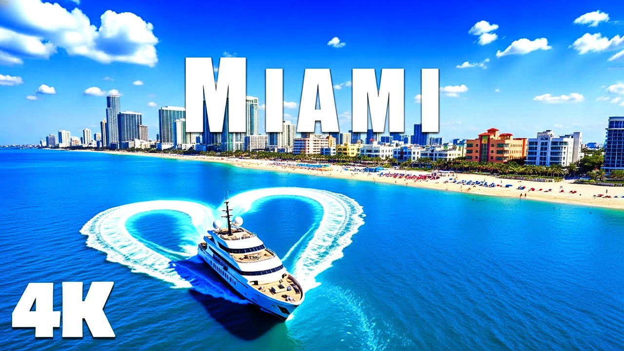 [4K] Miami 2025 🇺🇸 Stunning Beaches & Iconic Cityscapes Aerial Views with Deep House Chill 🎵