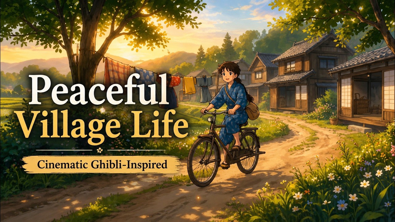 PEACEFUL VILLAGE LIFE &mdash; Cinematic Ghibli-Inspired