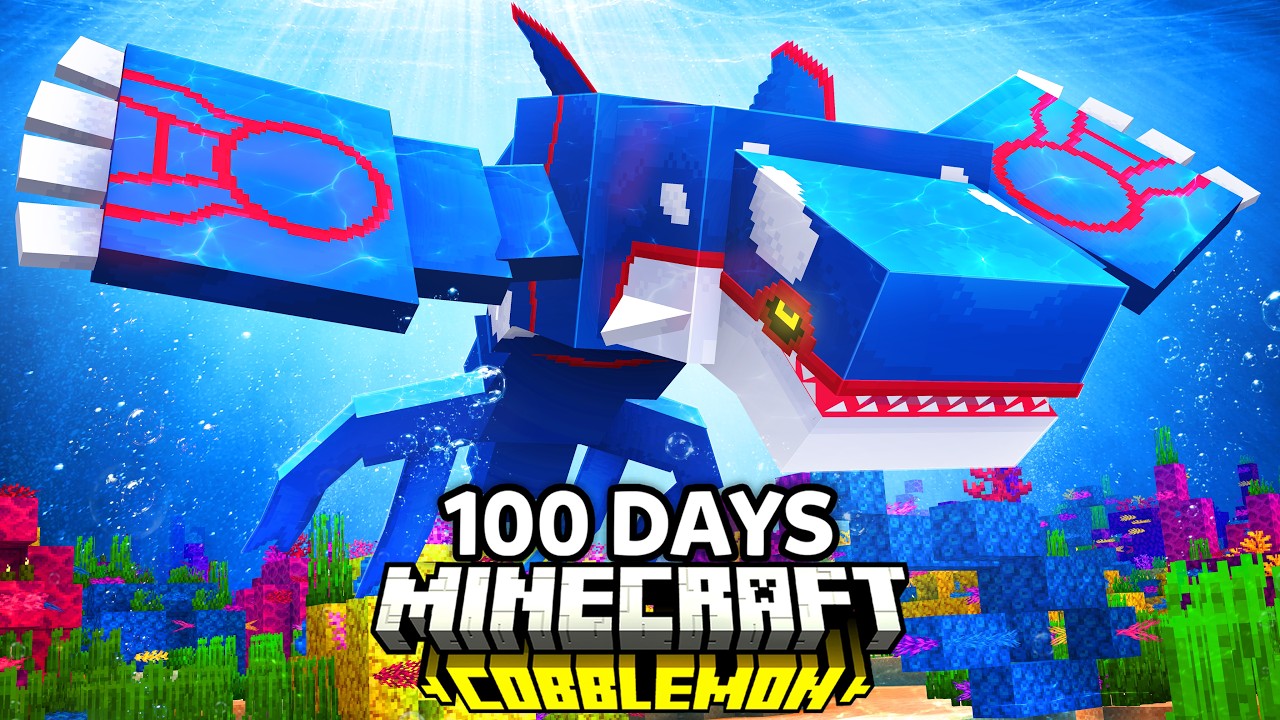I Spent 100 Days as an AQUATIC TRAINER in Pok&eacute;mon Minecraft VS my Rival! (Duos Cobblemon)