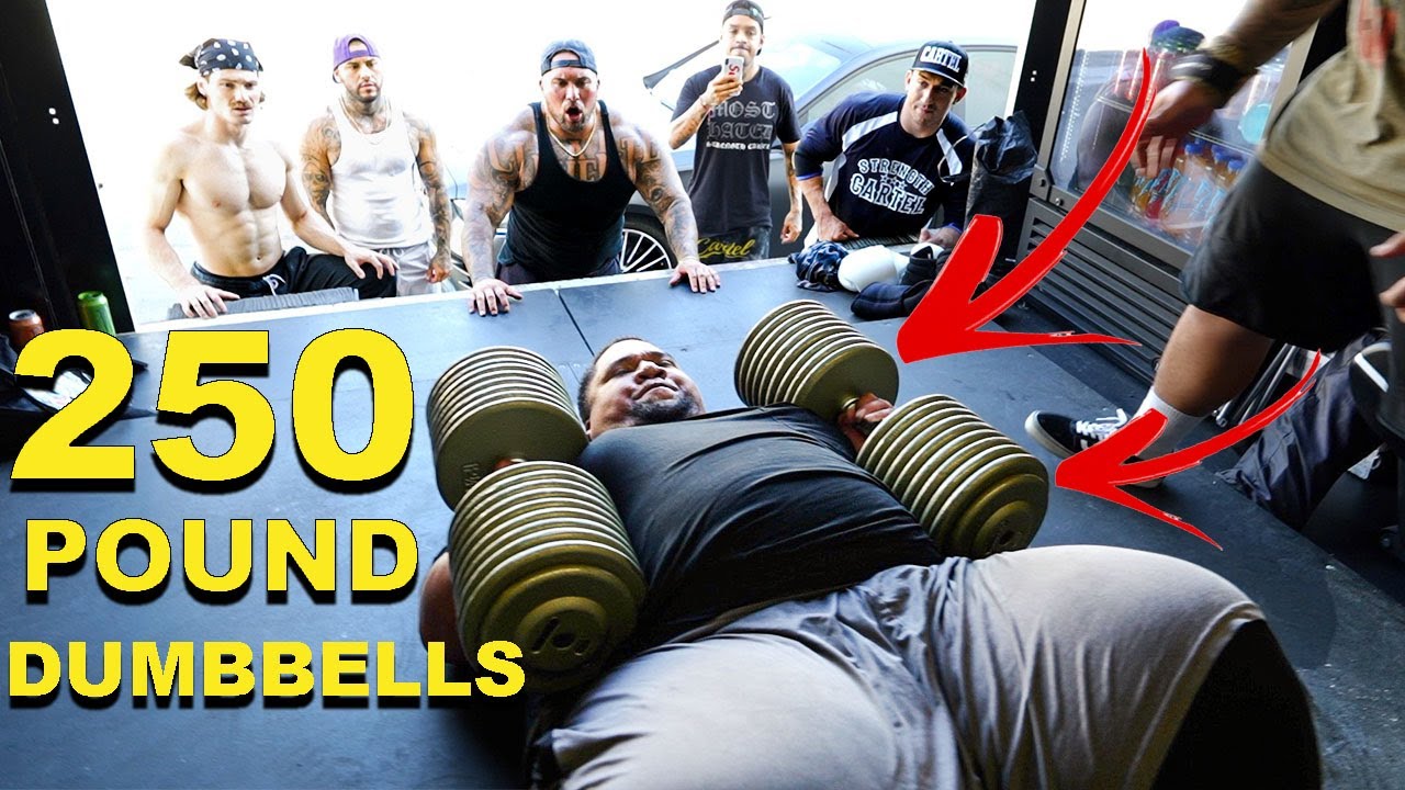 HEAVIEST DUMBBELL PRESS IN THE WORLD AT STRENGTH CARTEL GYM!