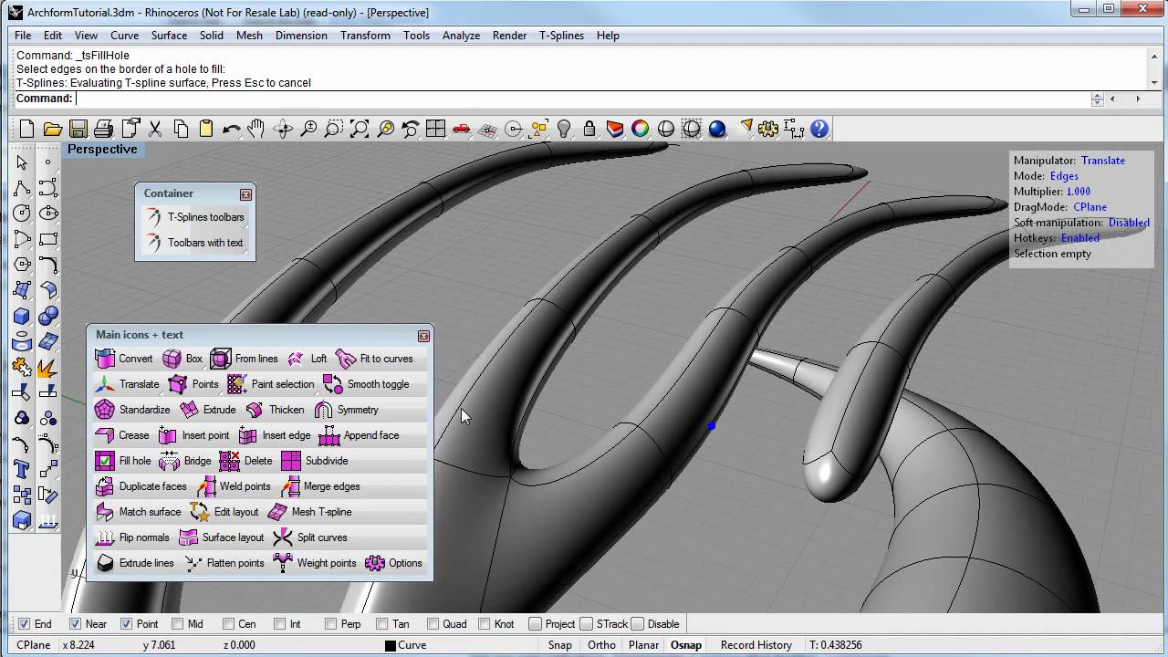 Architectural form with T-Splines for Rhino
