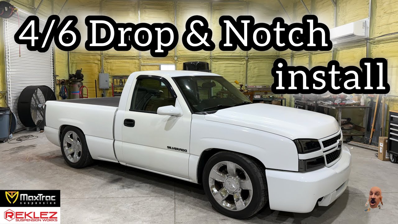 2006 Single cab Silverado gets 4/6 drop & under bed notch installed.
