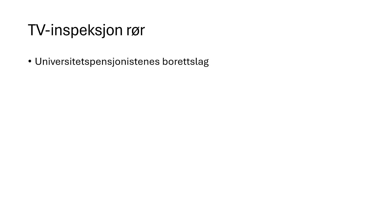 Videoinspeksjon av avløpsrør