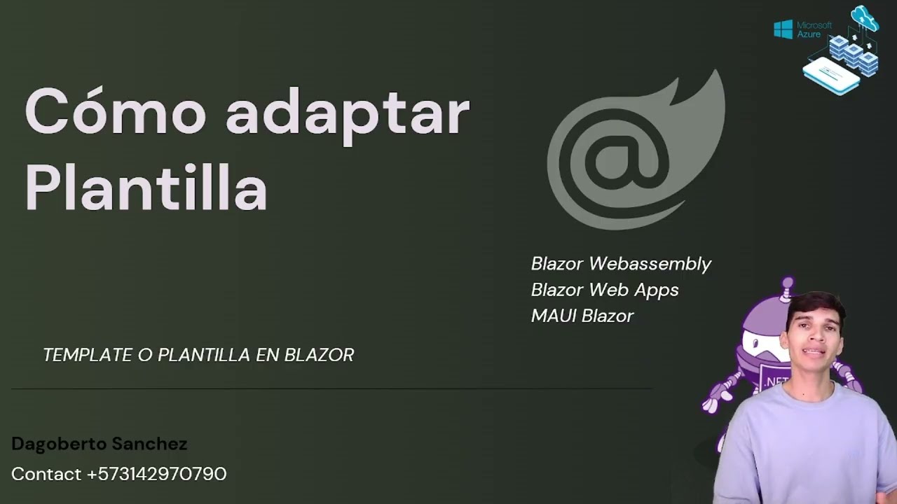 Como adaptar plantilla o template Blazor, versión webassembly, web app y Maui Blazor