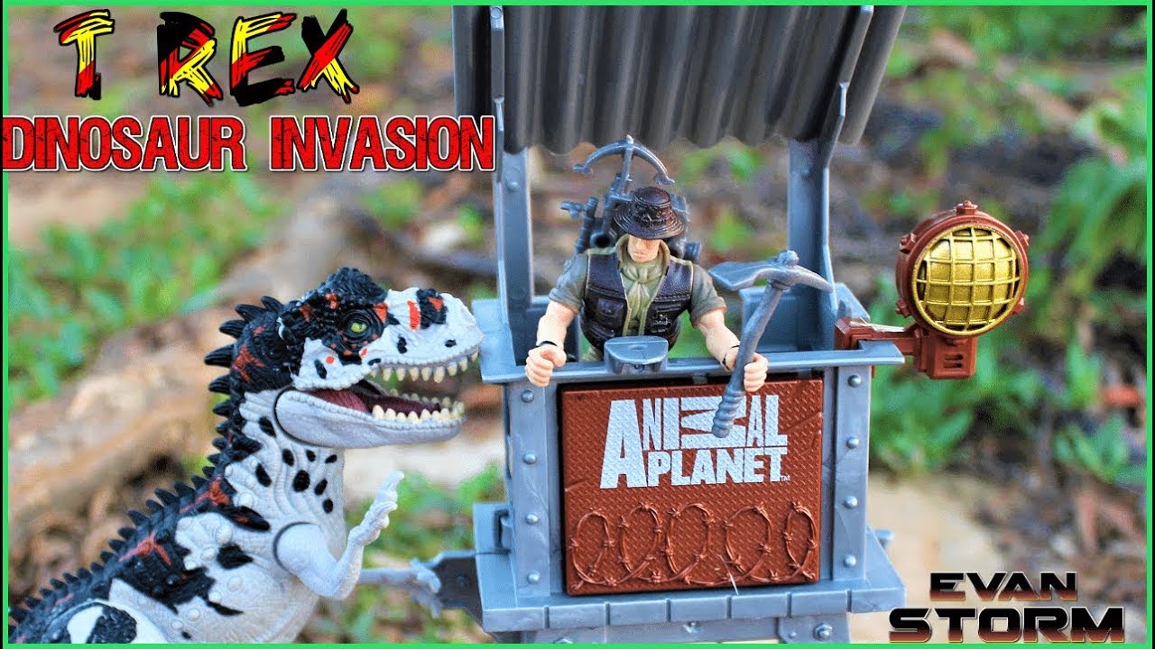 Pretend Play Animal Planet Dinosaur Invasion Toy T Rex Playset Unboxing