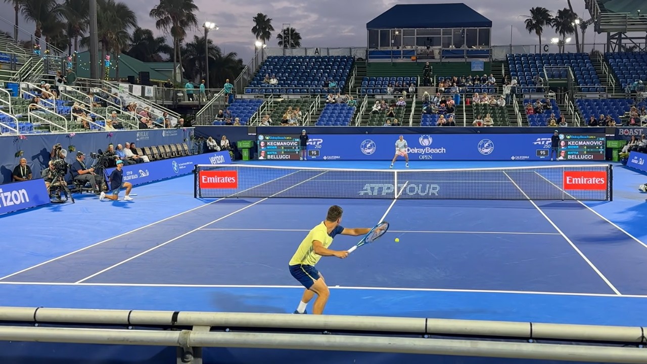 Kecmanovic vs Bellucci Delray Beach Court Level View [4K 60FPS]