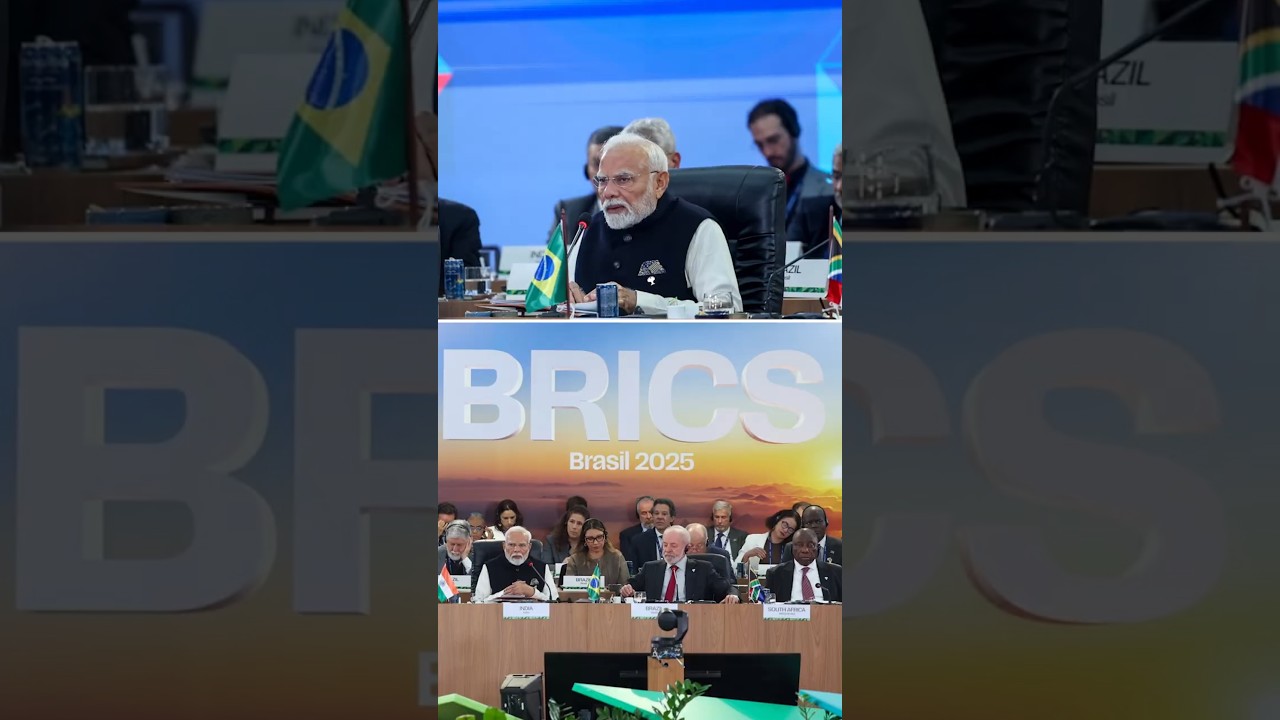 PM Modi attends BRICS Outreach Session in Rio de Janeiro, Brazil | #shorts