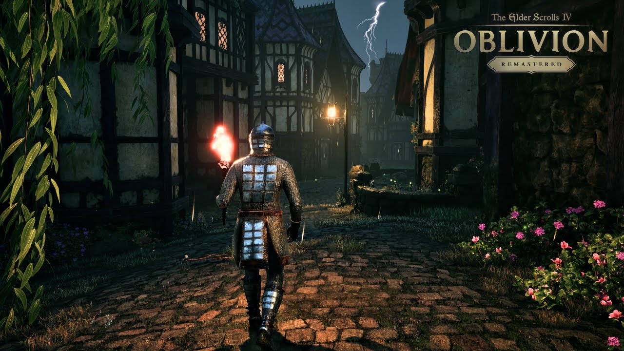 Relaxing Ambient Thunderstorm Walk in TES IV: Oblivion Remastered