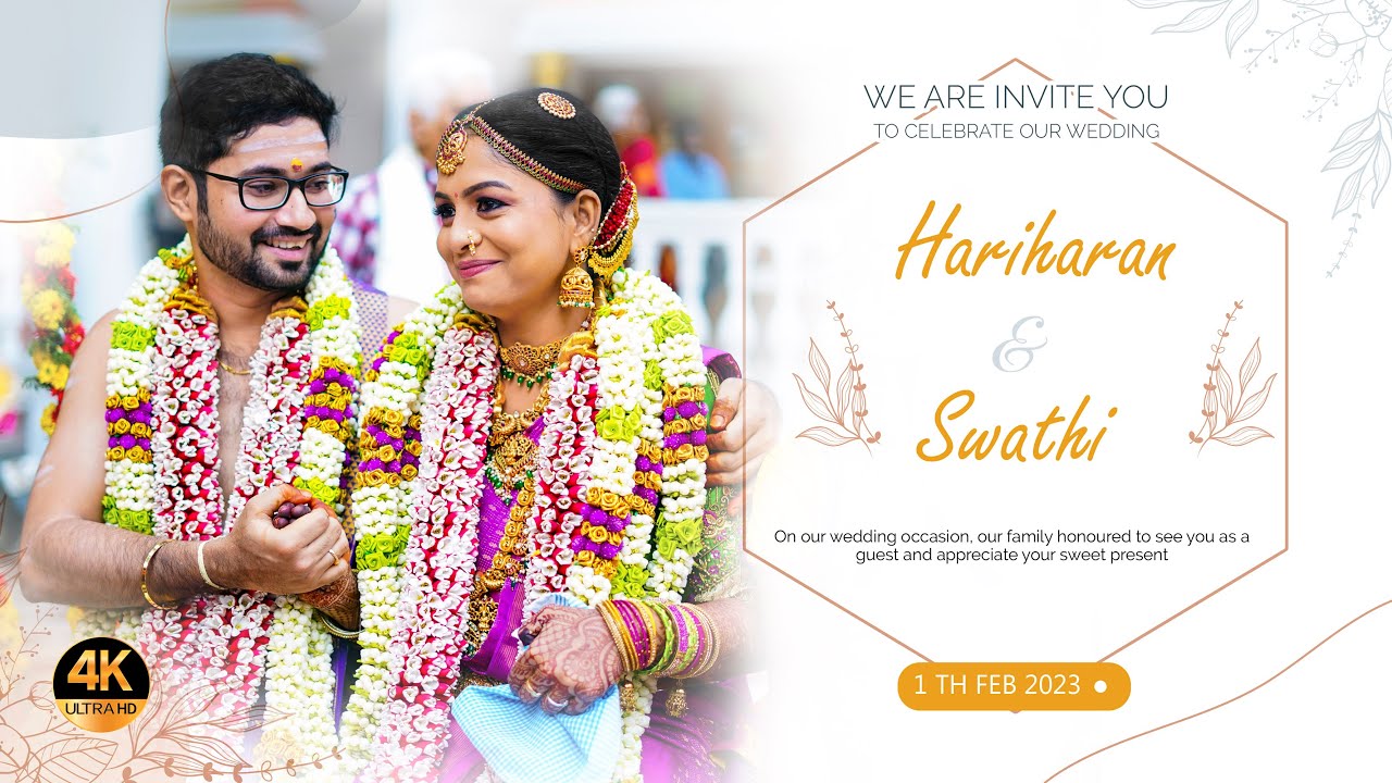 Cinematic Wedding | Hariharan  ❤️  Swathi | Srirangam  | 4K | Studio  S