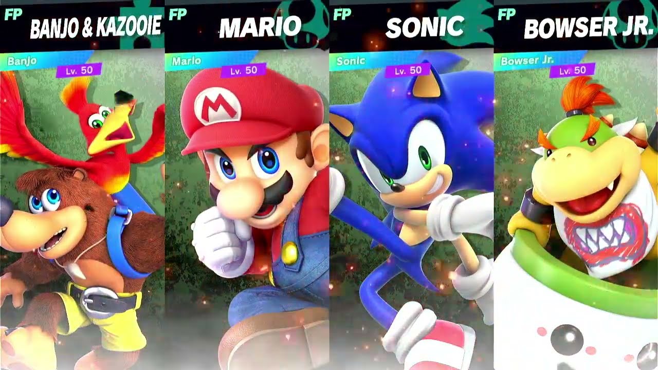 Super Smash Bros Ultimate Amiibo Fights Request Banjo v Mario v Sonic v Bowser Jr