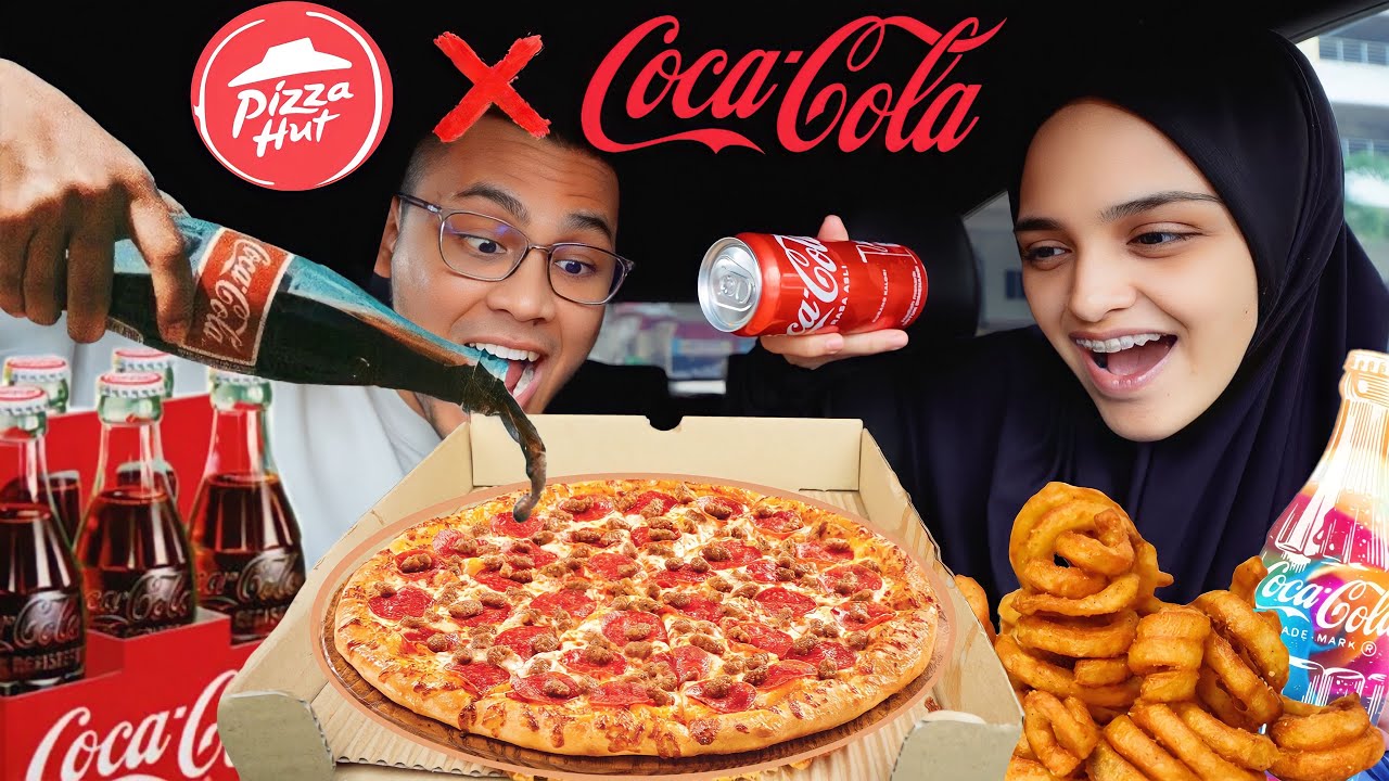 PizzaHut literally letak SOS AIR COKE atas PIZZA!! WHAT!?