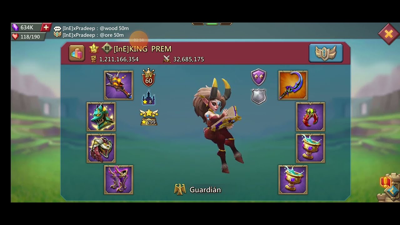 Lords Mobile - [InE]KING  PREM defeating essence 27 with grey Lore Weaver as leader