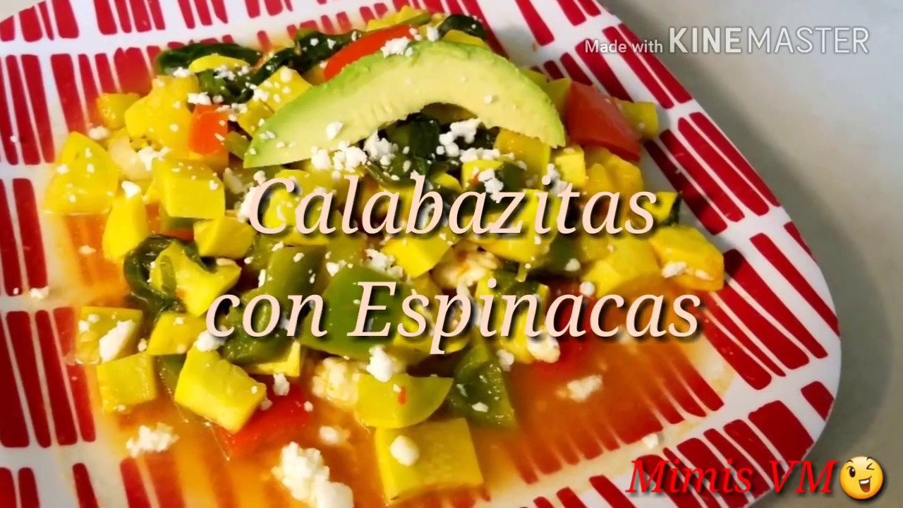 Calabazitas con Espinacas/SUPER SALUDABLE! 😋😉👌