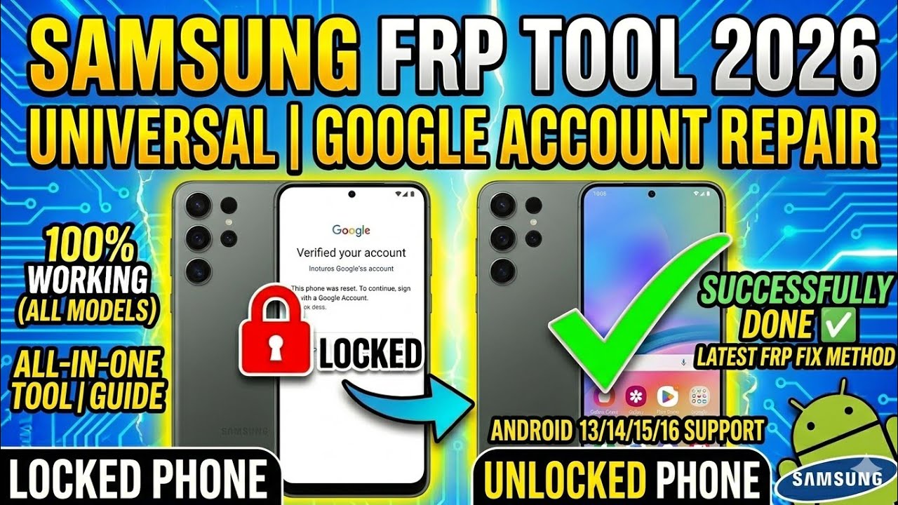 Samsung FRP Tool 2026 | Google Account Remove Android 13/14/15/16 | Latest FRP Bypass Method ✅