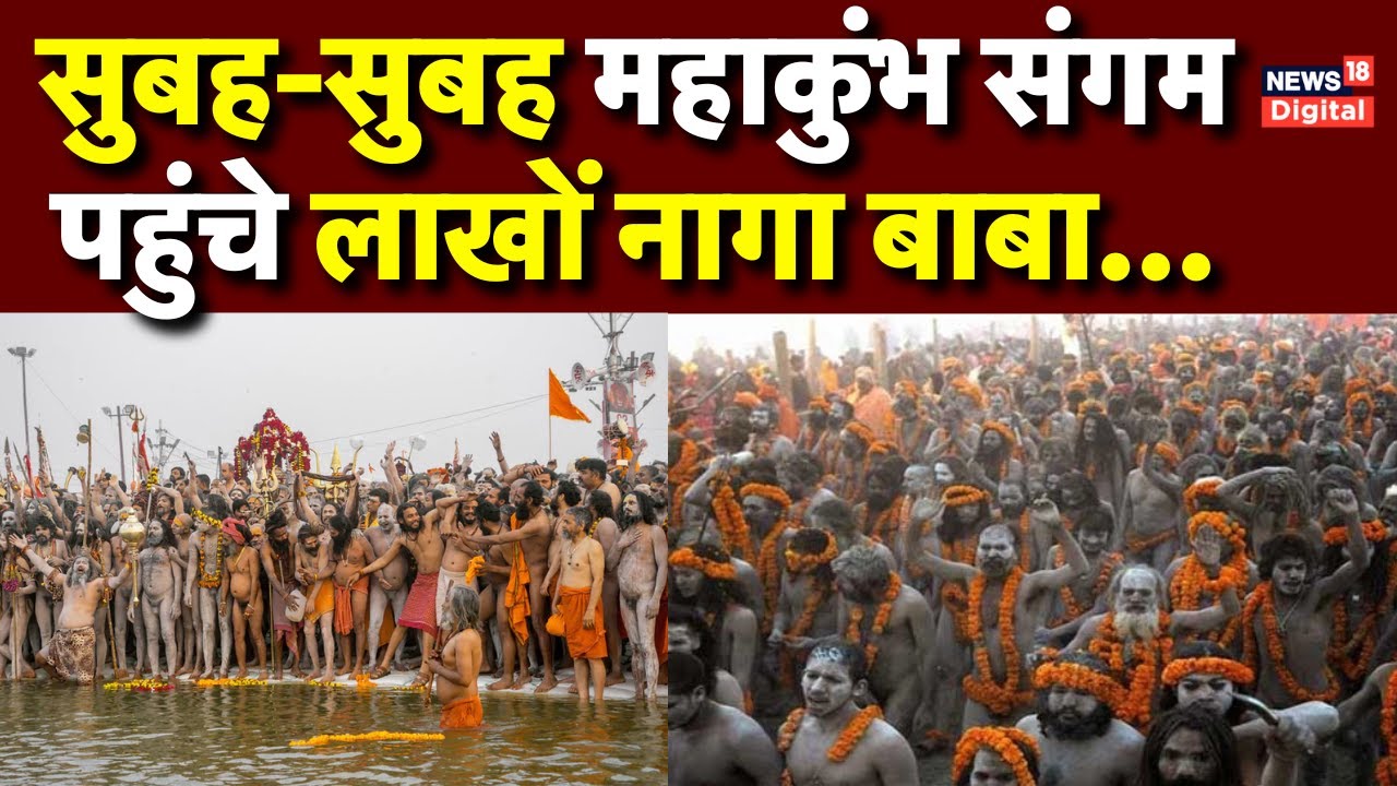 Mahakumbh Mela 2025: संगम पहुंचे नागा साधुओं की टोली | Naga Baba | Prayagraj | Kumbh 2025 Video
