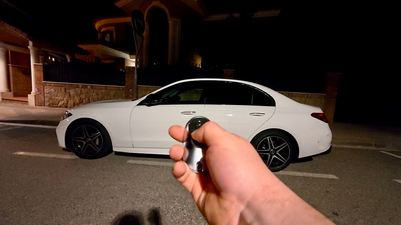 POV Mercedes C-Class night drive ASMR NO TALKING NO MUSIC 4K HDR