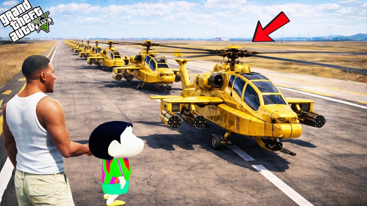 Franklin & Shinchan Build The World&rsquo;s Longest Helicopter In GTA 5! | GTA 5 Bangla Gameplay
