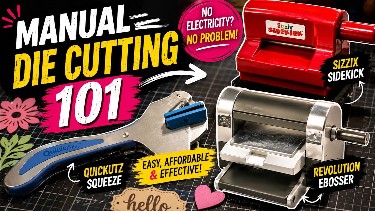 Manual Die Cutting 101 Cuttlebug Sizzix Quickutz Squeeze and Revolution Ebosser #diecut #howtodiecut