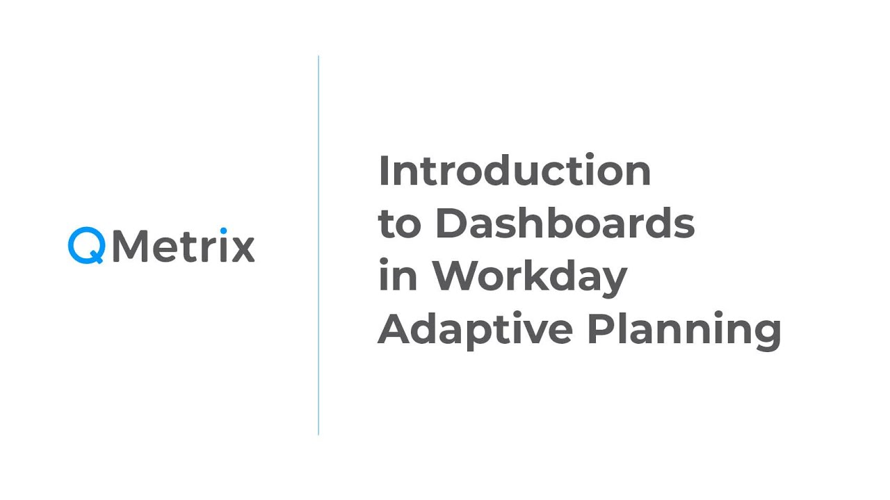 Introduction to Dashboards in Workday Adaptive Planning