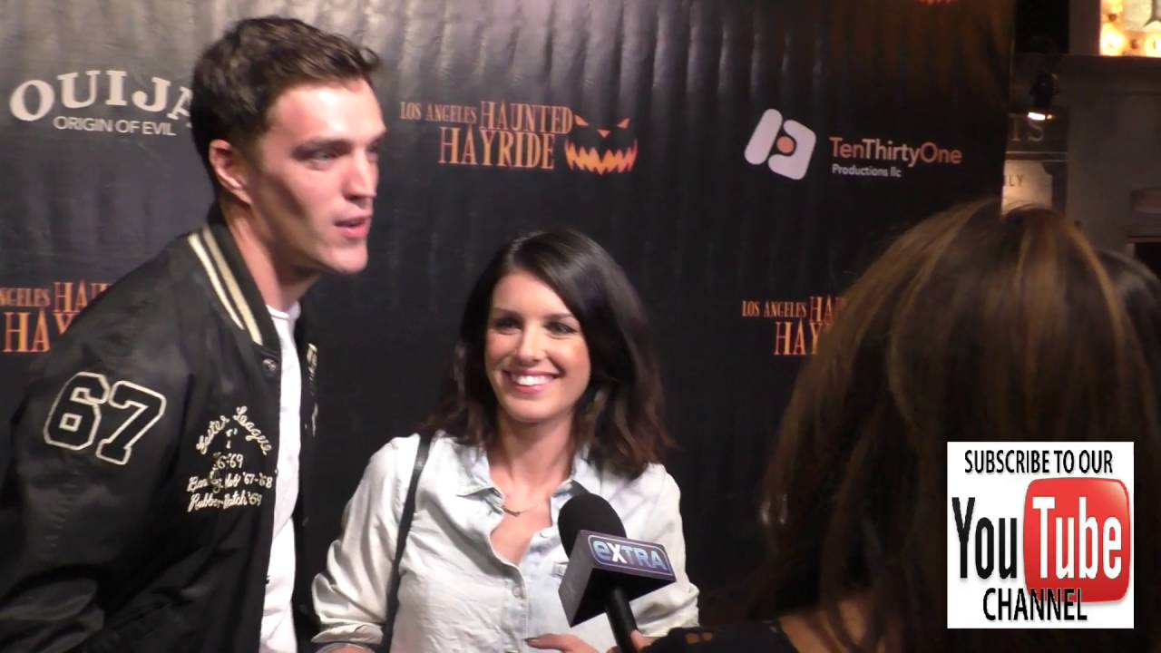 Shenae Grimes and Josh Beech at the Haunted Hayride at Griffith Park in Los Angeles