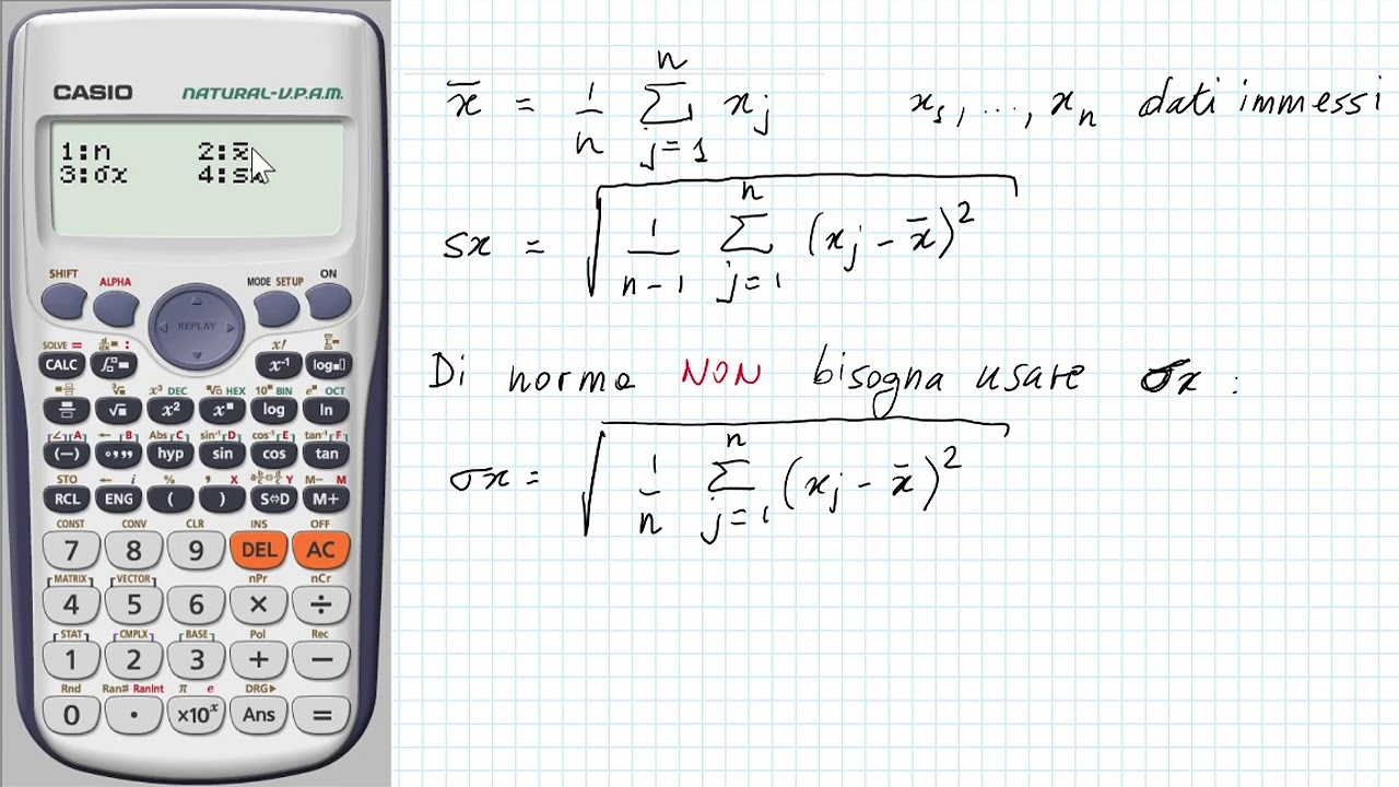 Uso delle funzioni statistiche di base con la calcolatrice scientifica