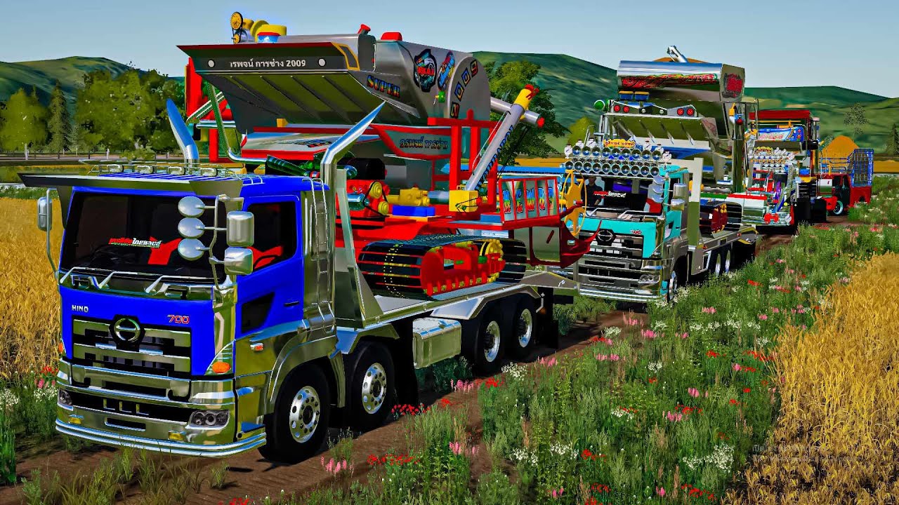 ทีมงานรถเกี่ยวออกลุยเกี่ยวข้าว30ไร่ Farming simulator 19