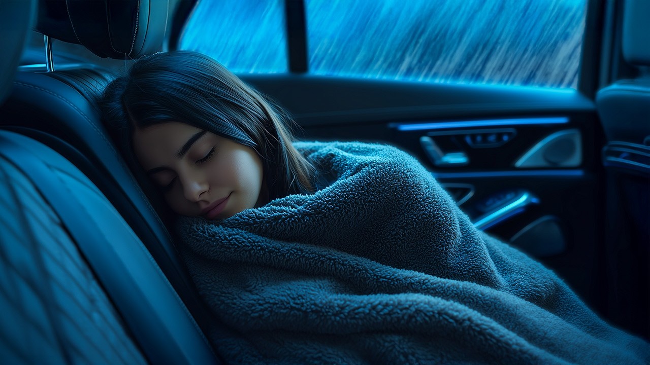 Cozy Nice Rain in Car | Soft Raindrop Sounds for Deep Sleep,Total Relaxation & Peaceful Night Rest