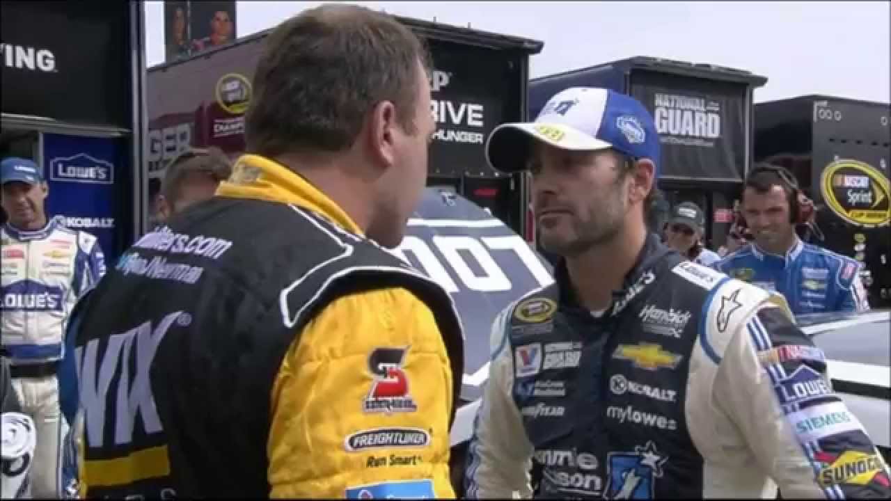 Jimmie Johnson vs Ryan Newman @ Michigan 2014 [HD]