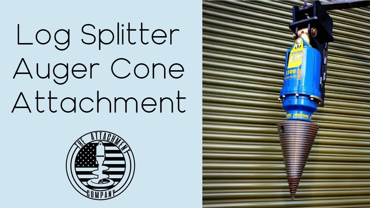 Log Splitter Auger Cone Attachment for Skid Steers & Excavators