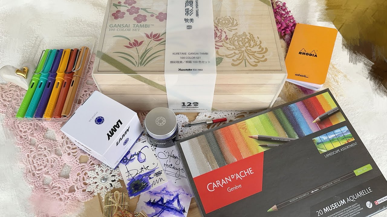 ART HAUL PenStore: Gansai Tambi 100 Color Set LE, Caran D’ache Museum Aquarelle, Lamy ink,Rhodia dot