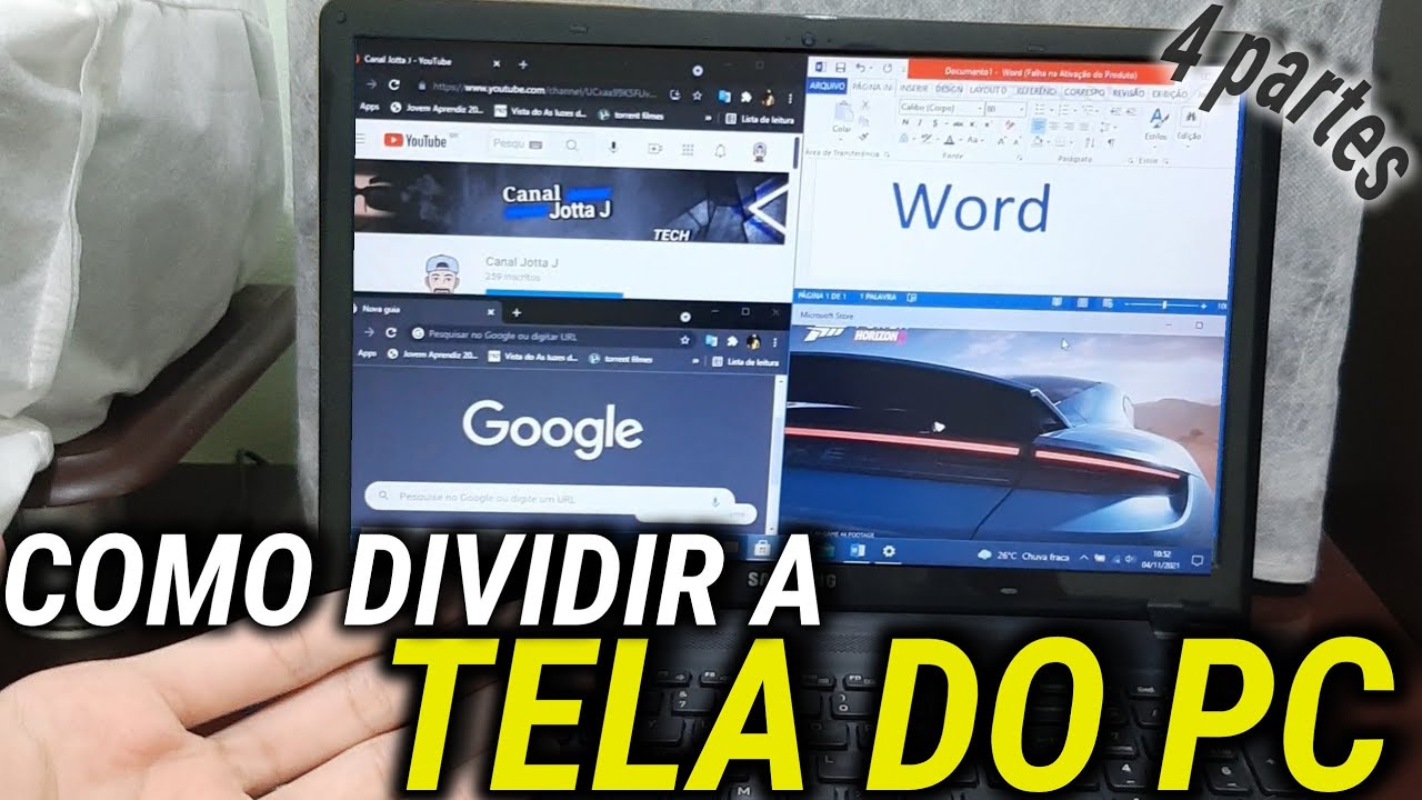 Como dividir a tela do pc 💻 | Em 4 partes iguais #shorts #computador #tecnologia