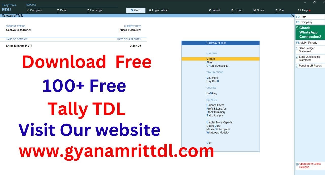 Download free 100+ tally tdl @GYANAMRIT