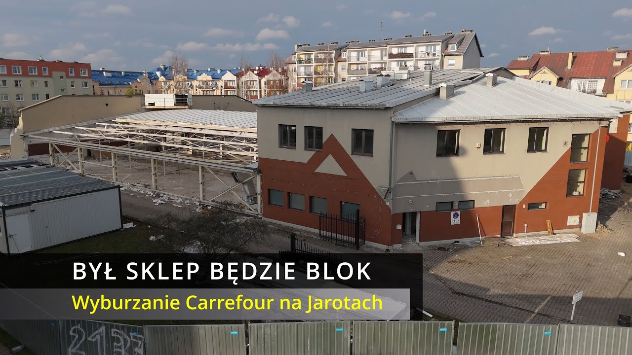 Wyburzanie Carrefour Jaroty - Olsztyn | Osiedle Synergia | 1.12.2024 | Widok z drona 4K