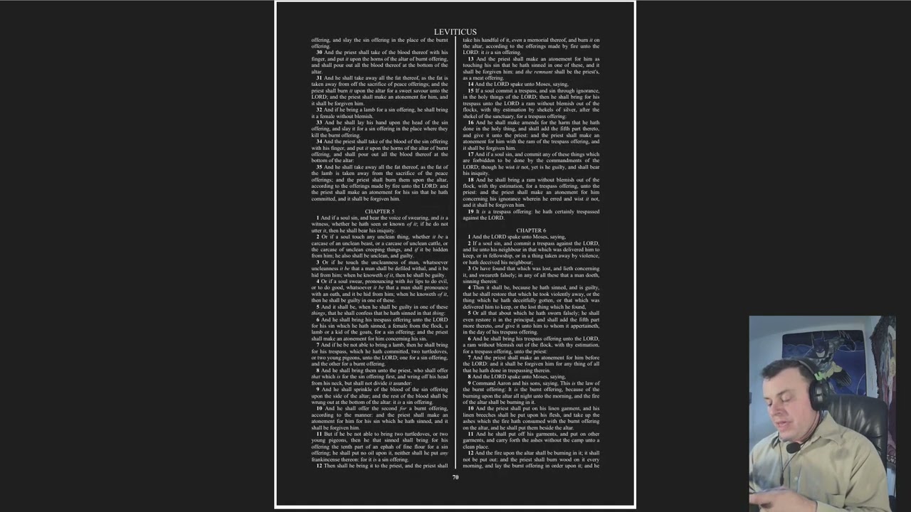 A Chapter A Day To Keep The Devil At Bay, Leviticus Chapter 4 NLT (KJV on screen)