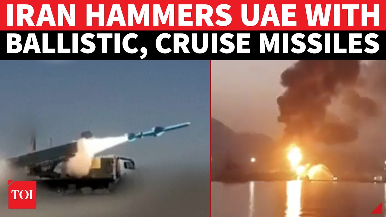 Iran Launches 15+ Ballistic & Cruise Missile Attack On UAE Cities & Ports; Hormuz On Fire | WATCH