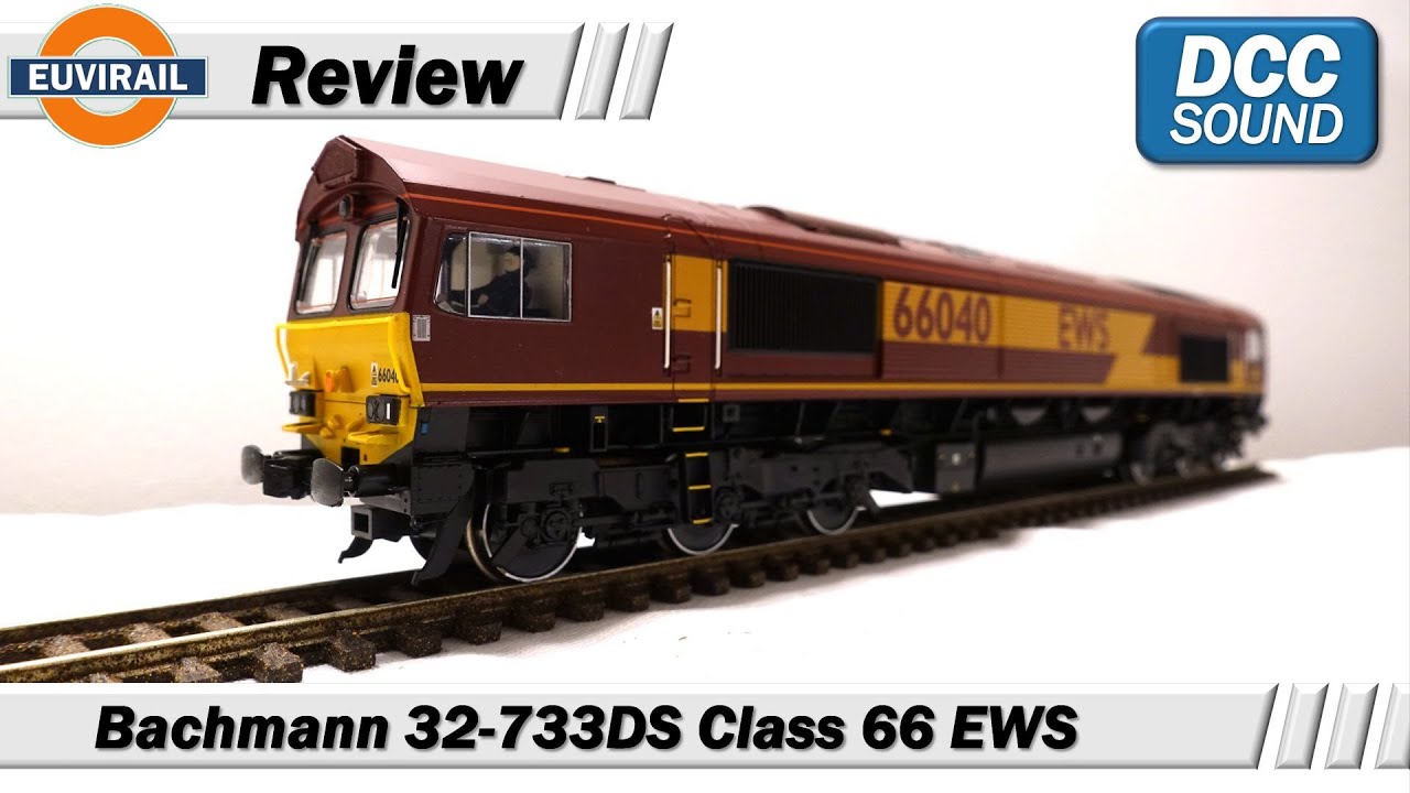 Review: Bachmann Class 66 Locomotive 32-733DS 66040 in EWS Livery with factory fitted DCC Sound