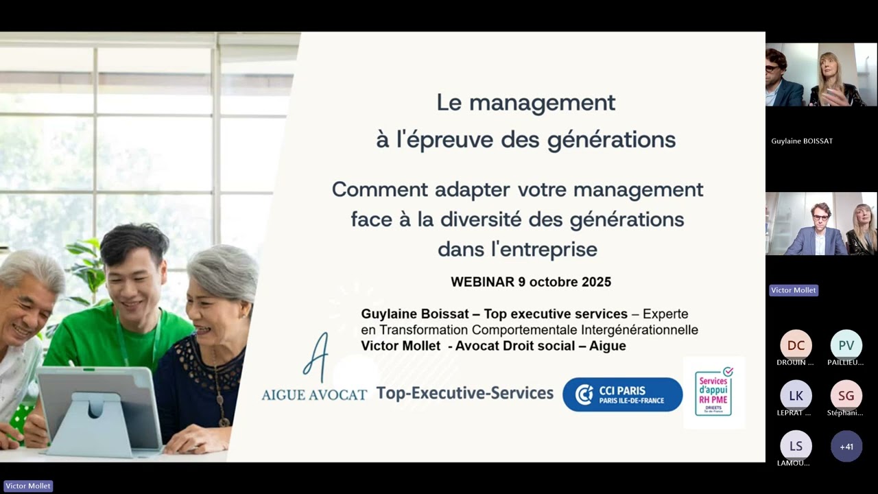 Le management à l'épreuve des générations - visioconférence